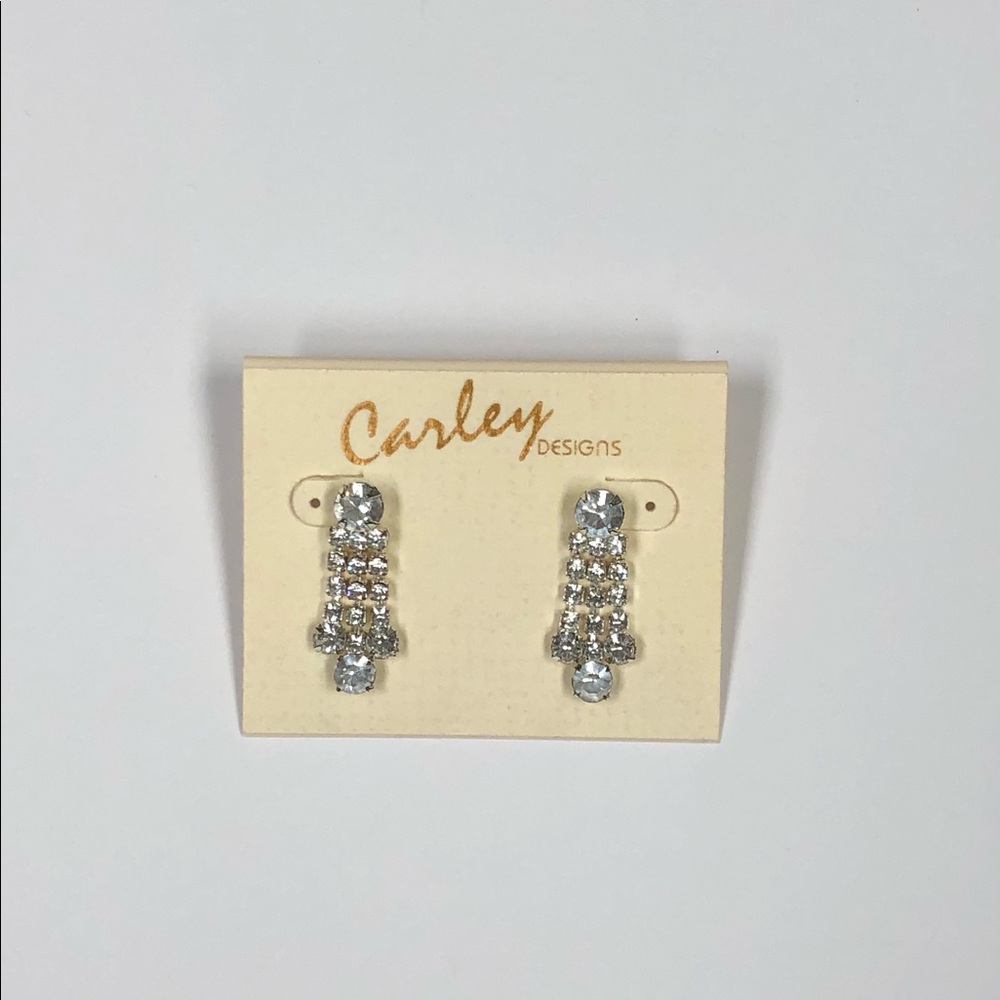 Rhinestone Crystal Post-back Earrings